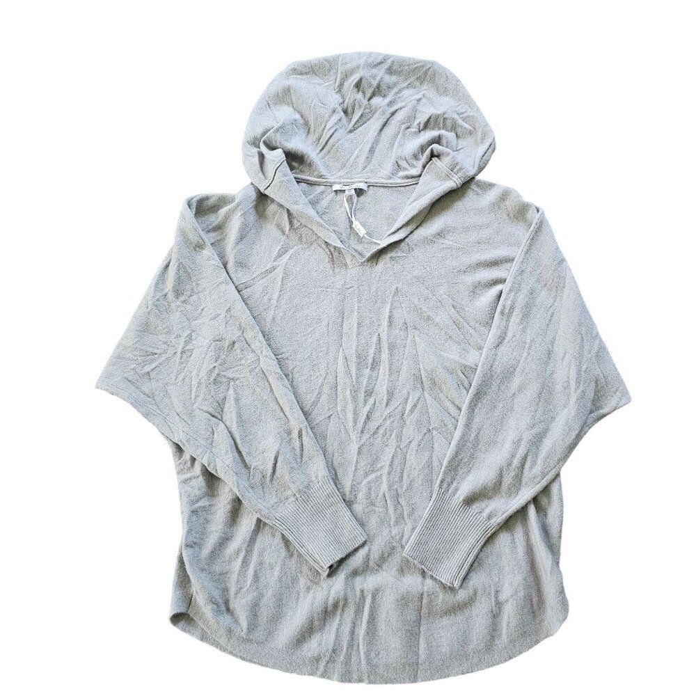 NWT Vila Milano Women's Gray Hooded Knit Top Sweatshirt size M